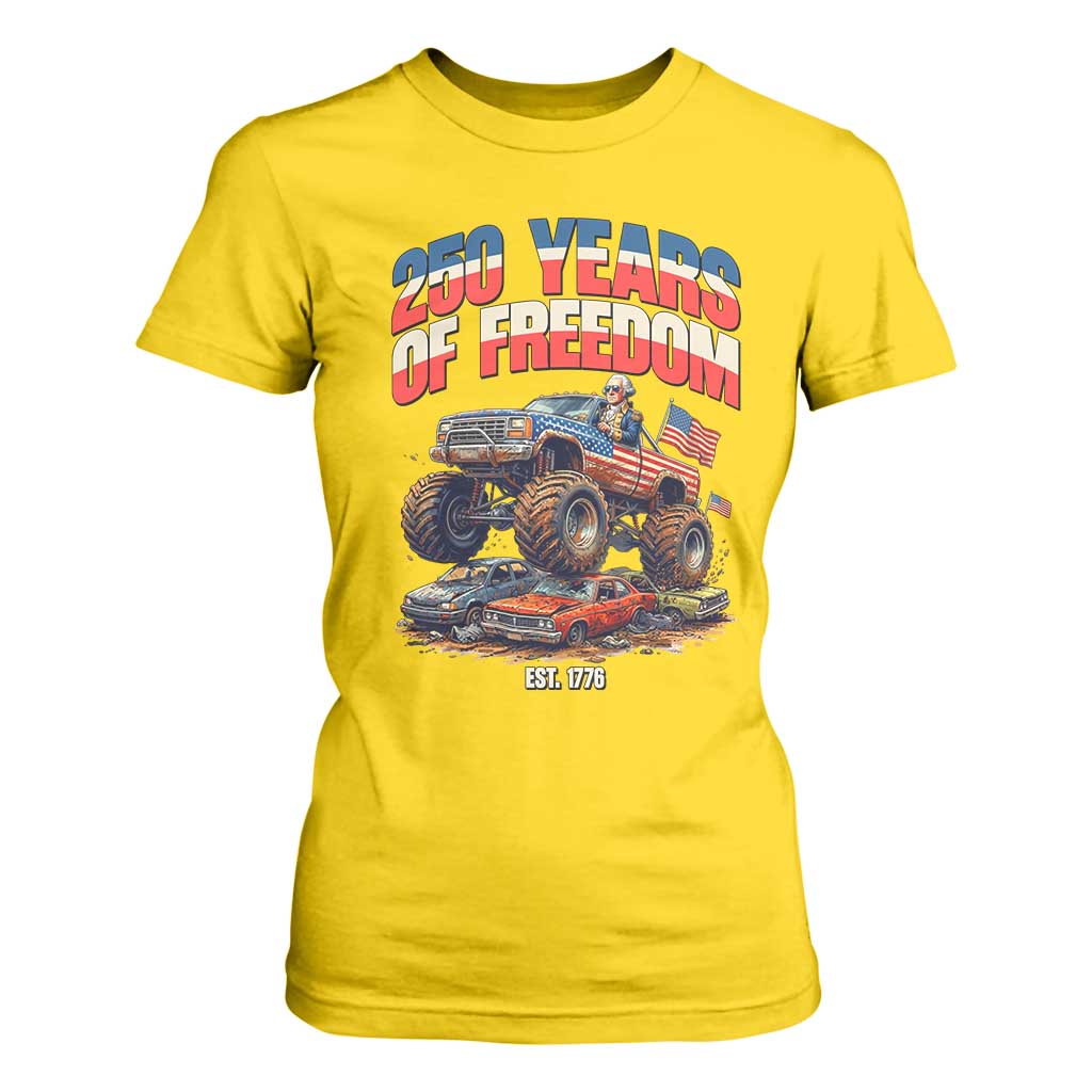 Funny George Washington Monster Truck T Shirt For Women America 250th Anniversary TS12 Daisy Print Your Wear