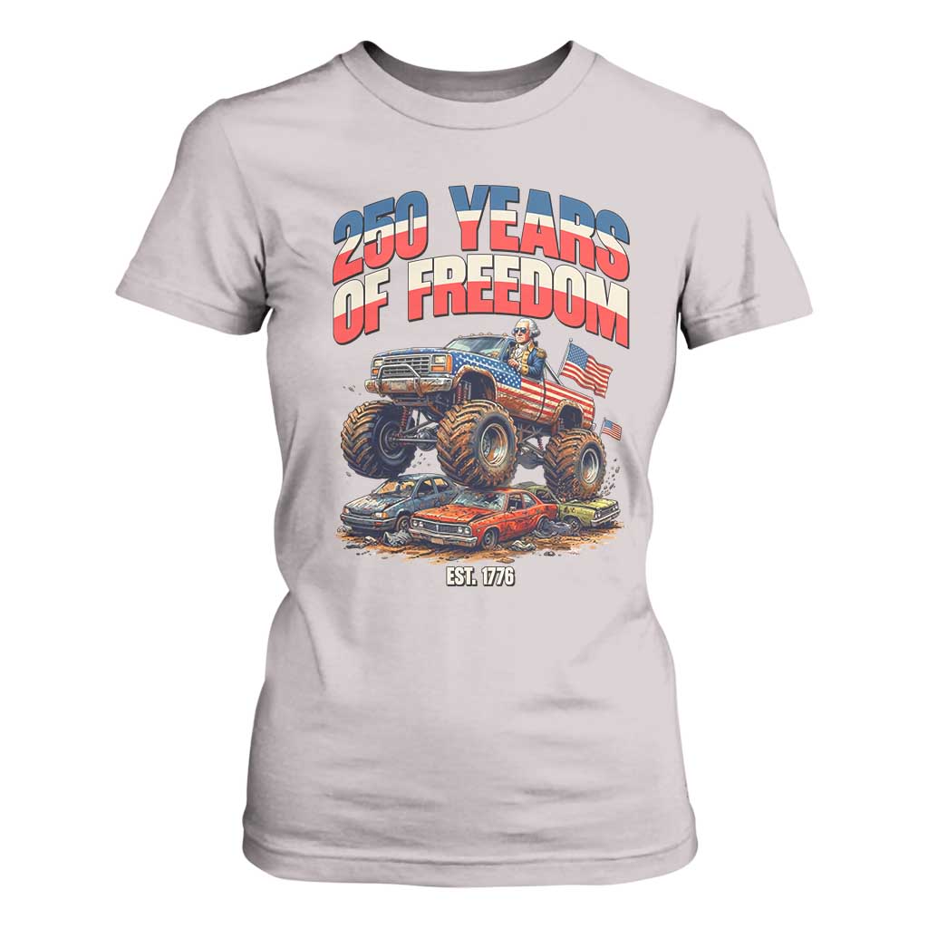 Funny George Washington Monster Truck T Shirt For Women America 250th Anniversary TS12 Ice Gray Print Your Wear
