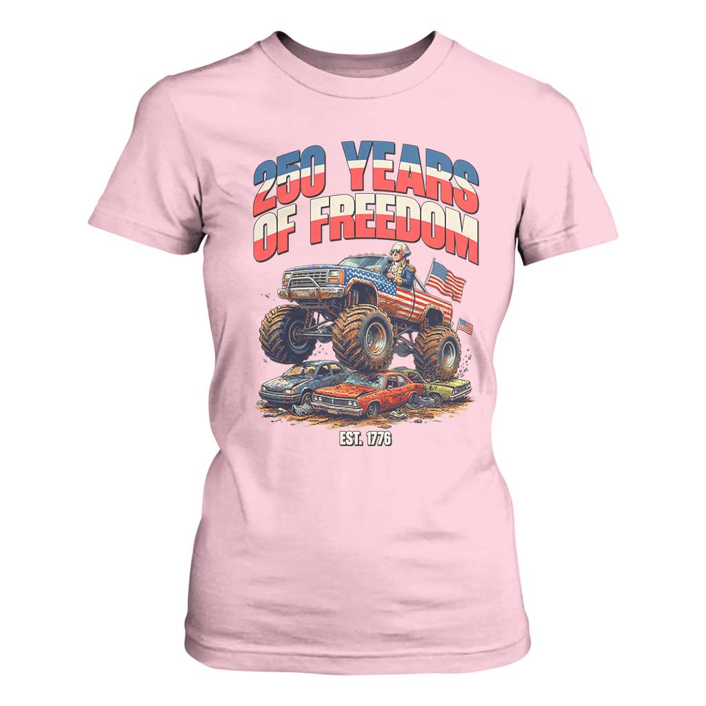 Funny George Washington Monster Truck T Shirt For Women America 250th Anniversary TS12 Light Pink Print Your Wear