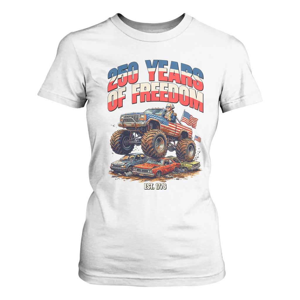 Funny George Washington Monster Truck T Shirt For Women America 250th Anniversary TS12 White Print Your Wear