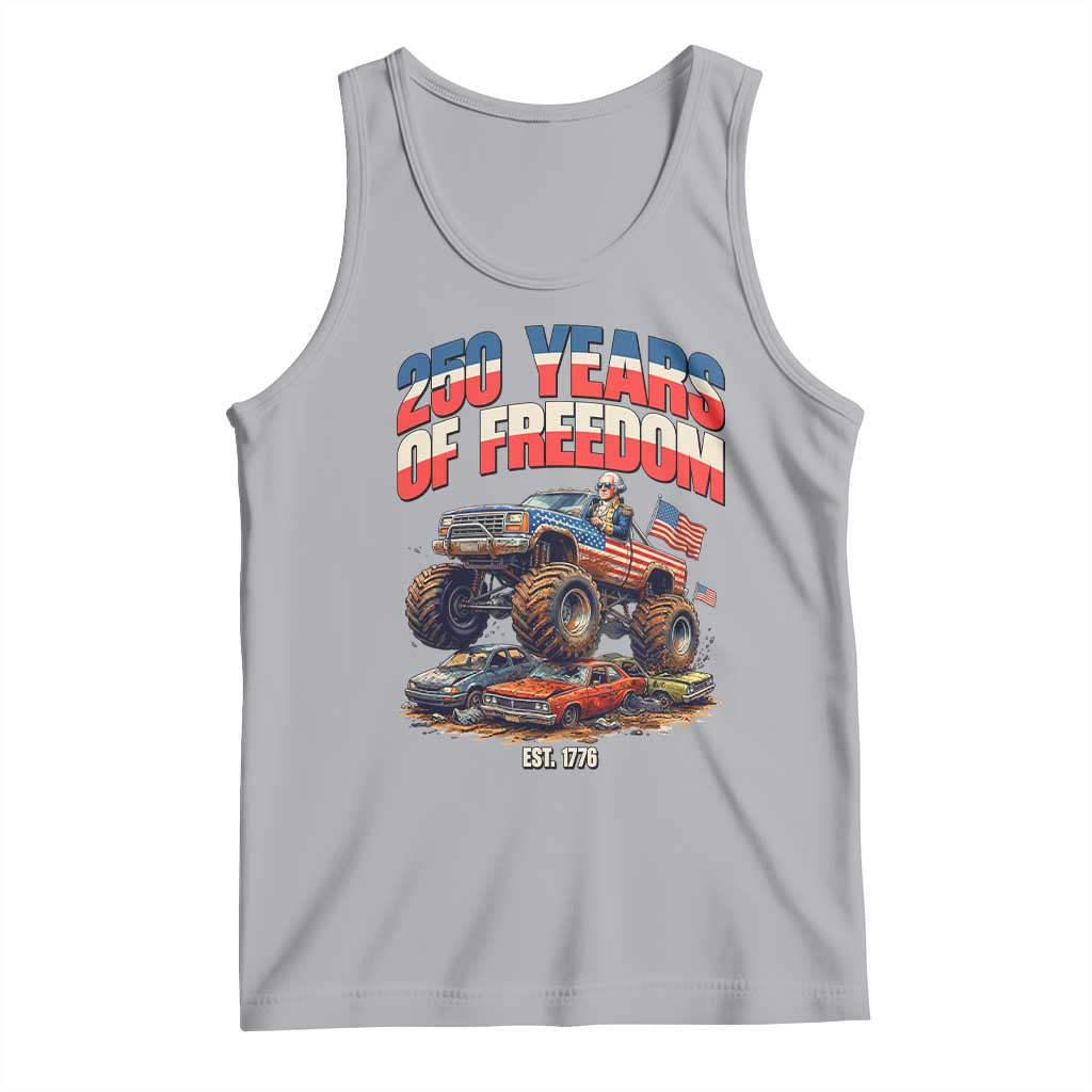 Funny George Washington Monster Truck Tank Top America 250th Anniversary TS12 Athletic Heather Print Your Wear