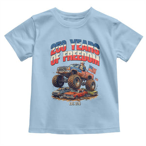 Funny George Washington Monster Truck Toddler T Shirt America 250th Anniversary TS12 Light Blue Print Your Wear