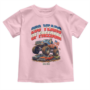 Funny George Washington Monster Truck Toddler T Shirt America 250th Anniversary TS12 Light Pink Print Your Wear