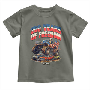Funny George Washington Monster Truck Toddler T Shirt America 250th Anniversary TS12 Military Green Print Your Wear