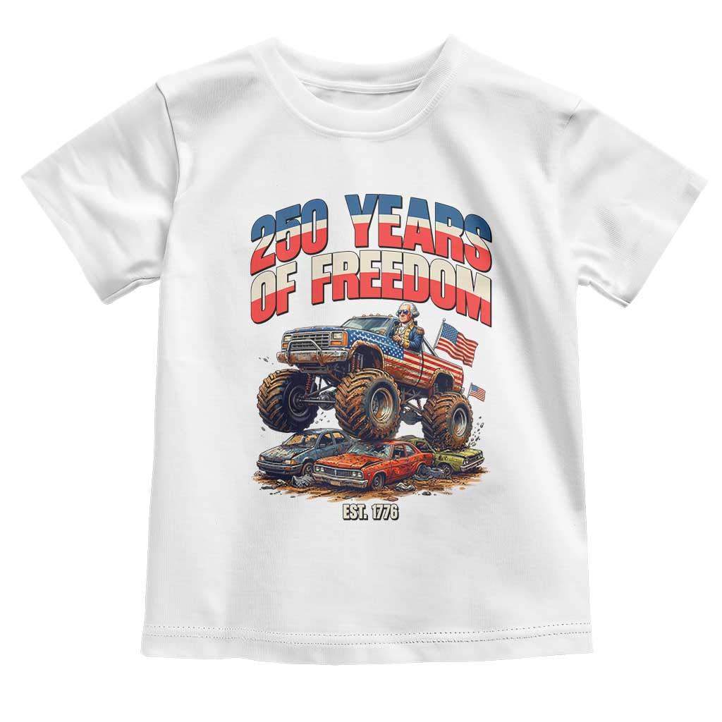 Funny George Washington Monster Truck Toddler T Shirt America 250th Anniversary TS12 White Print Your Wear