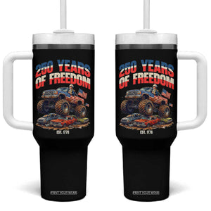 Funny George Washington Monster Truck Tumbler With Handle America 250th Anniversary TS12 One Size: 40 oz Black Print Your Wear