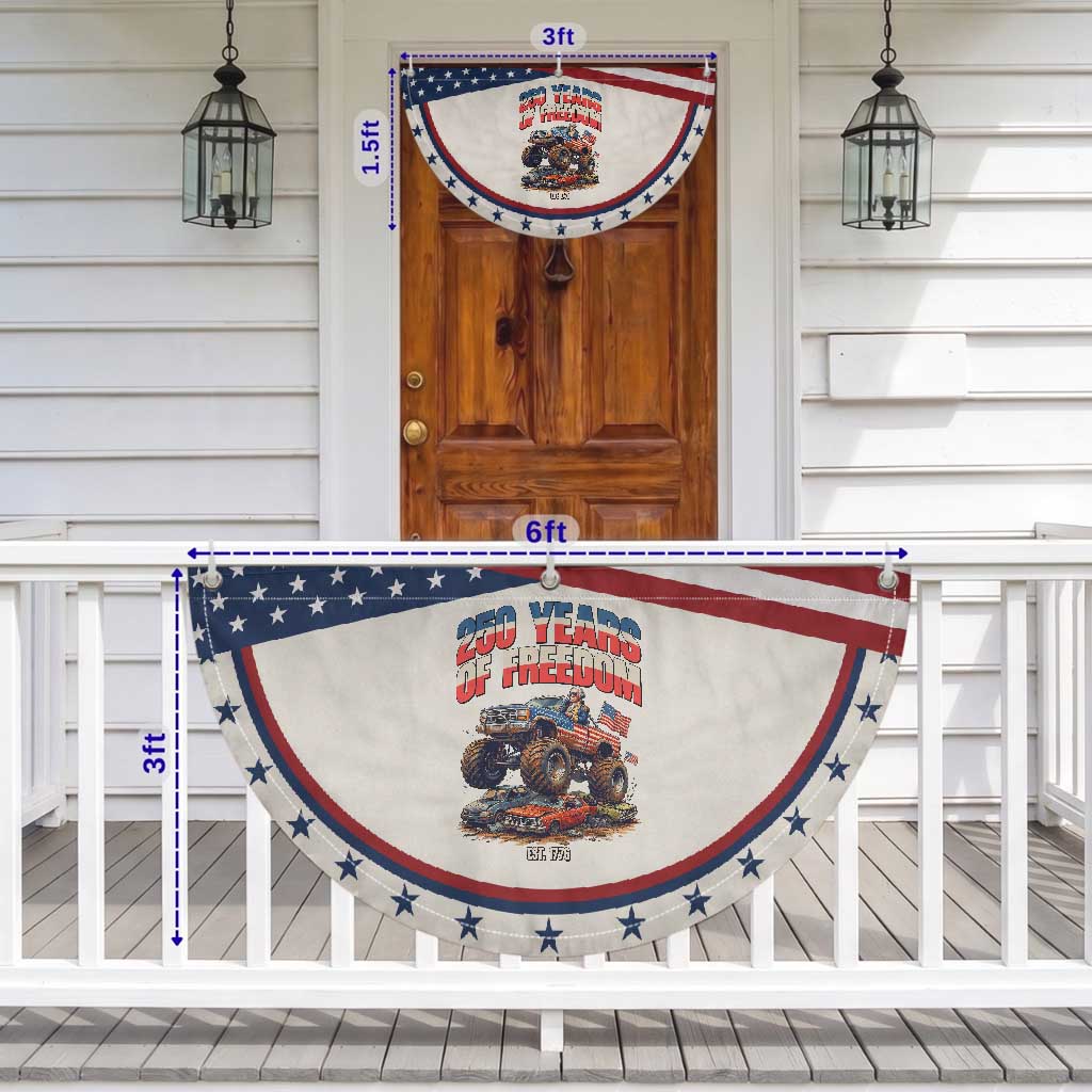 Funny George Washington Monster Truck Patriotic Fan Flag USA 250th Anniversary