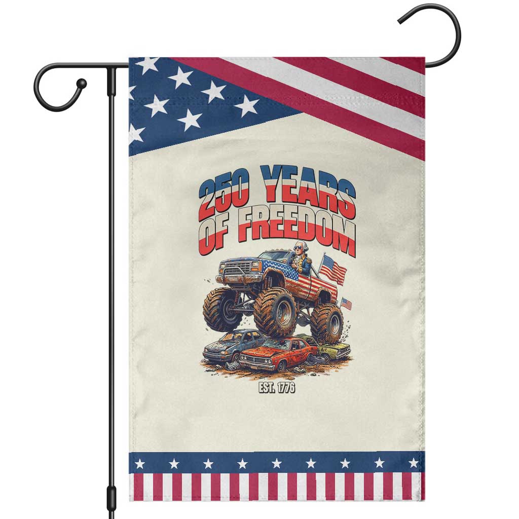 Funny George Washington Monster Truck Garden Flag America 250th Anniversary TS12 Modern Beige Blue Print Your Wear