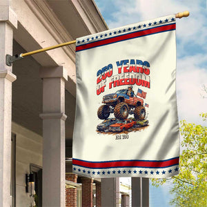 Funny George Washington Monster Truck Patriotic Garden Flag USA 250th Anniversary TS12 Modern Beige Red Print Your Wear