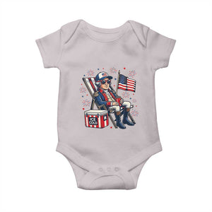 Proud American George Washington Patriotic Baby Onesie TS12 Ice Gray Print Your Wear