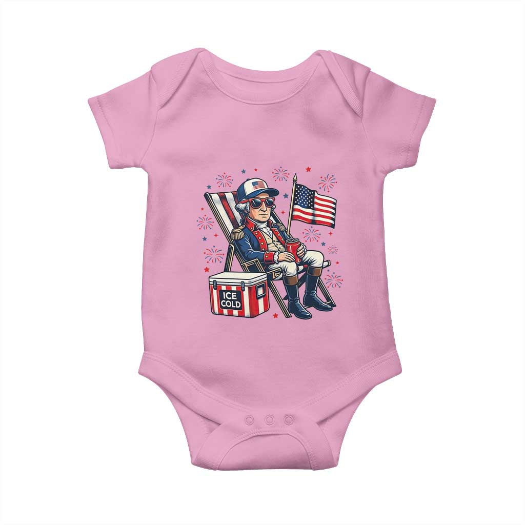 Proud American George Washington Patriotic Baby Onesie TS12 Light Pink Print Your Wear