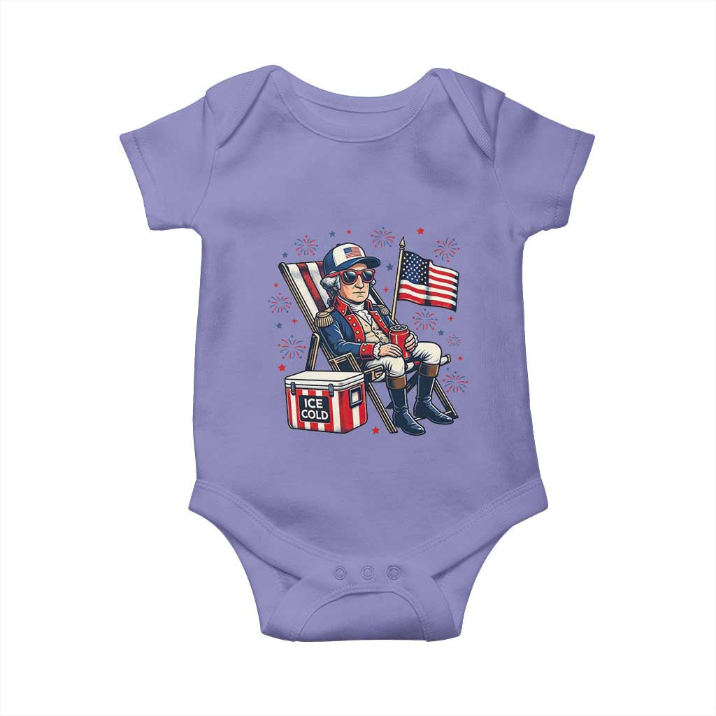 Proud American George Washington Patriotic Baby Onesie TS12 Violet Print Your Wear
