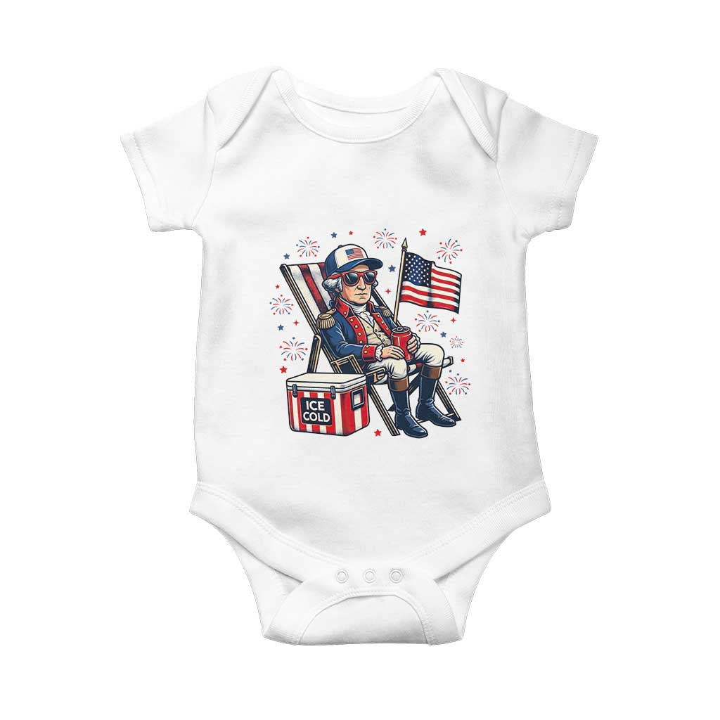 Proud American George Washington Patriotic Baby Onesie TS12 White Print Your Wear