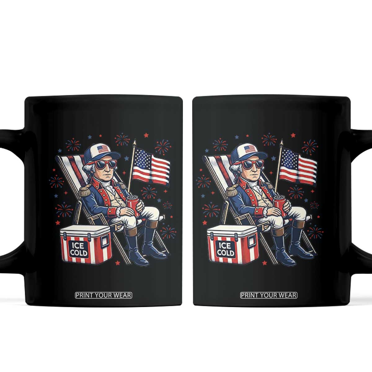 Proud American George Washington Patriotic Coffee Mug TS12 Black Print Your Wear