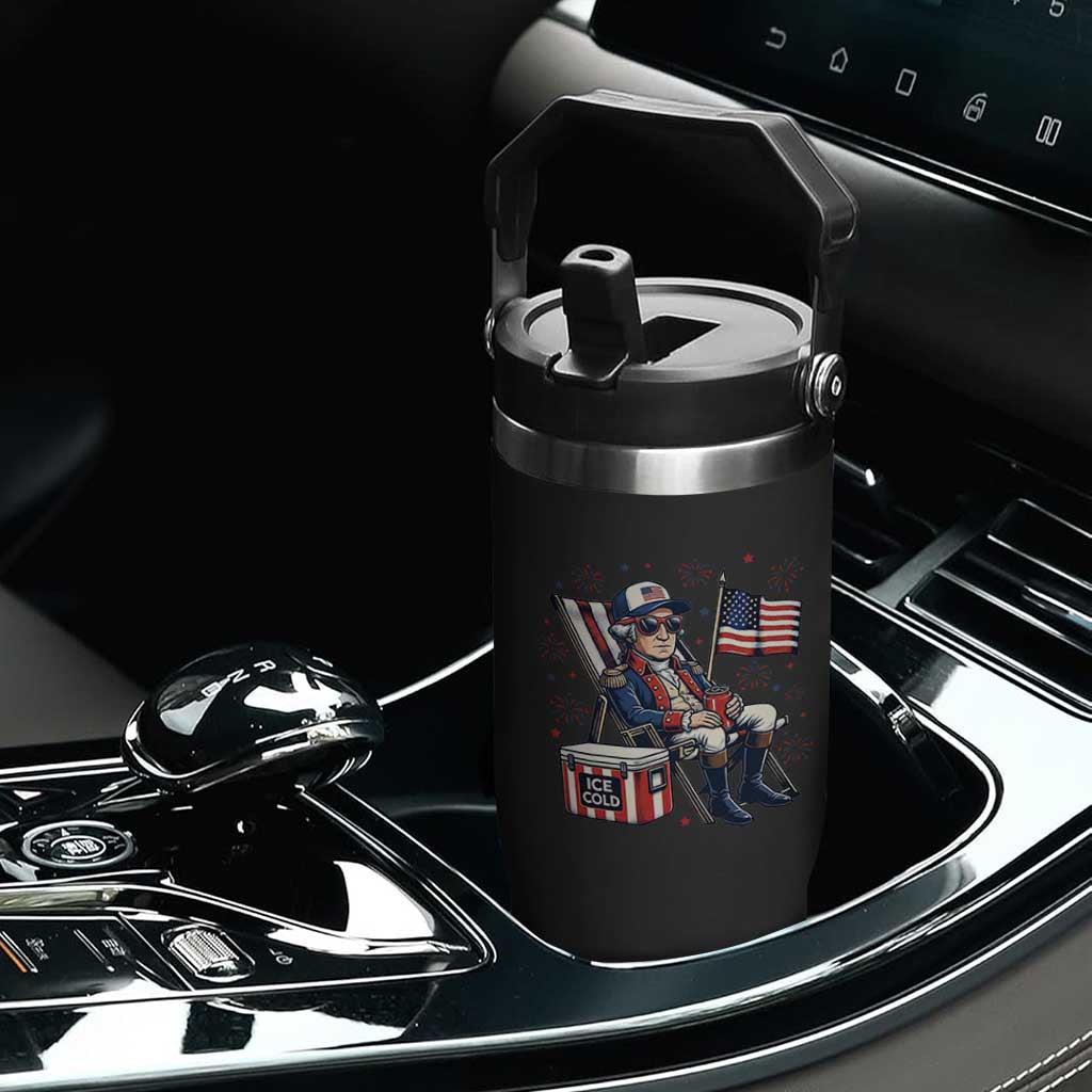 Proud American George Washington Patriotic Flip Straw Tumbler TS12 Print Your Wear