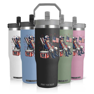 Proud American George Washington Patriotic Flip Straw Tumbler TS12 Print Your Wear