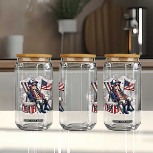 Proud American George Washington Patriotic Glass Can TS12 Print Your Wear