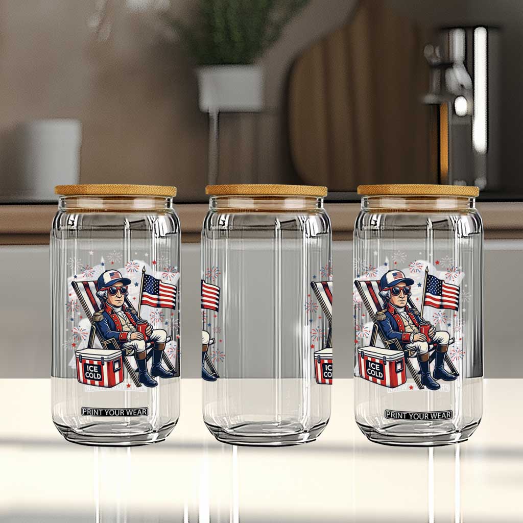 Proud American George Washington Patriotic Glass Can TS12 Print Your Wear