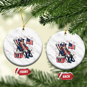 Proud American George Washington Patriotic Ceramic Ornament TS12 1pc White Marble Print Your Wear