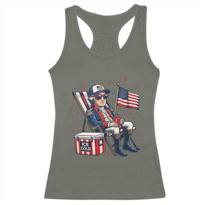 Proud American George Washington Patriotic Racerback Tank Top TS12 Military Green Print Your Wear