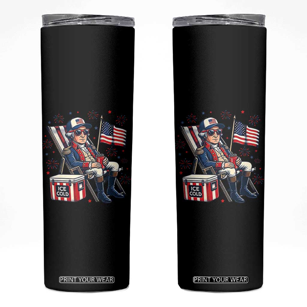 Proud American George Washington Patriotic Skinny Tumbler TS12 Black Print Your Wear