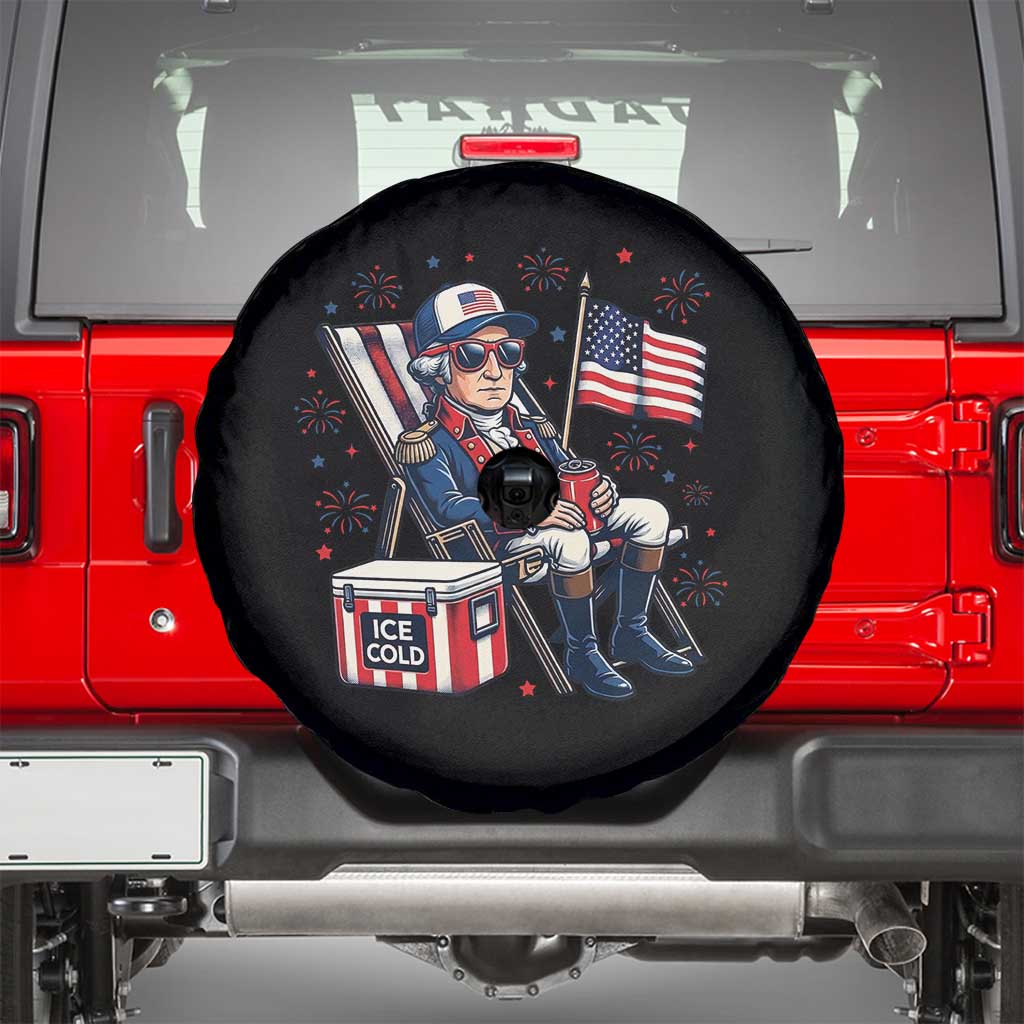 Proud American George Washington Patriotic Spare Tire Cover TS12 Black Print Your Wear