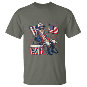 Proud American George Washington Patriotic T Shirt TS12 Military Green Print Your Wear