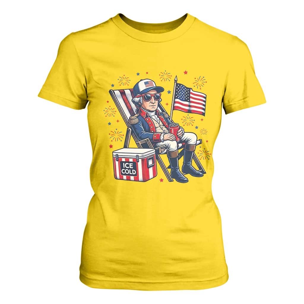 Proud American George Washington Patriotic T Shirt For Women TS12 Daisy Print Your Wear