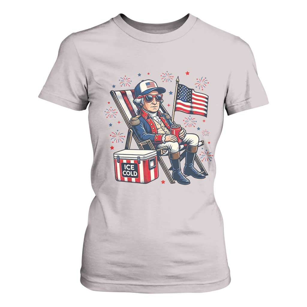 Proud American George Washington Patriotic T Shirt For Women TS12 Ice Gray Print Your Wear