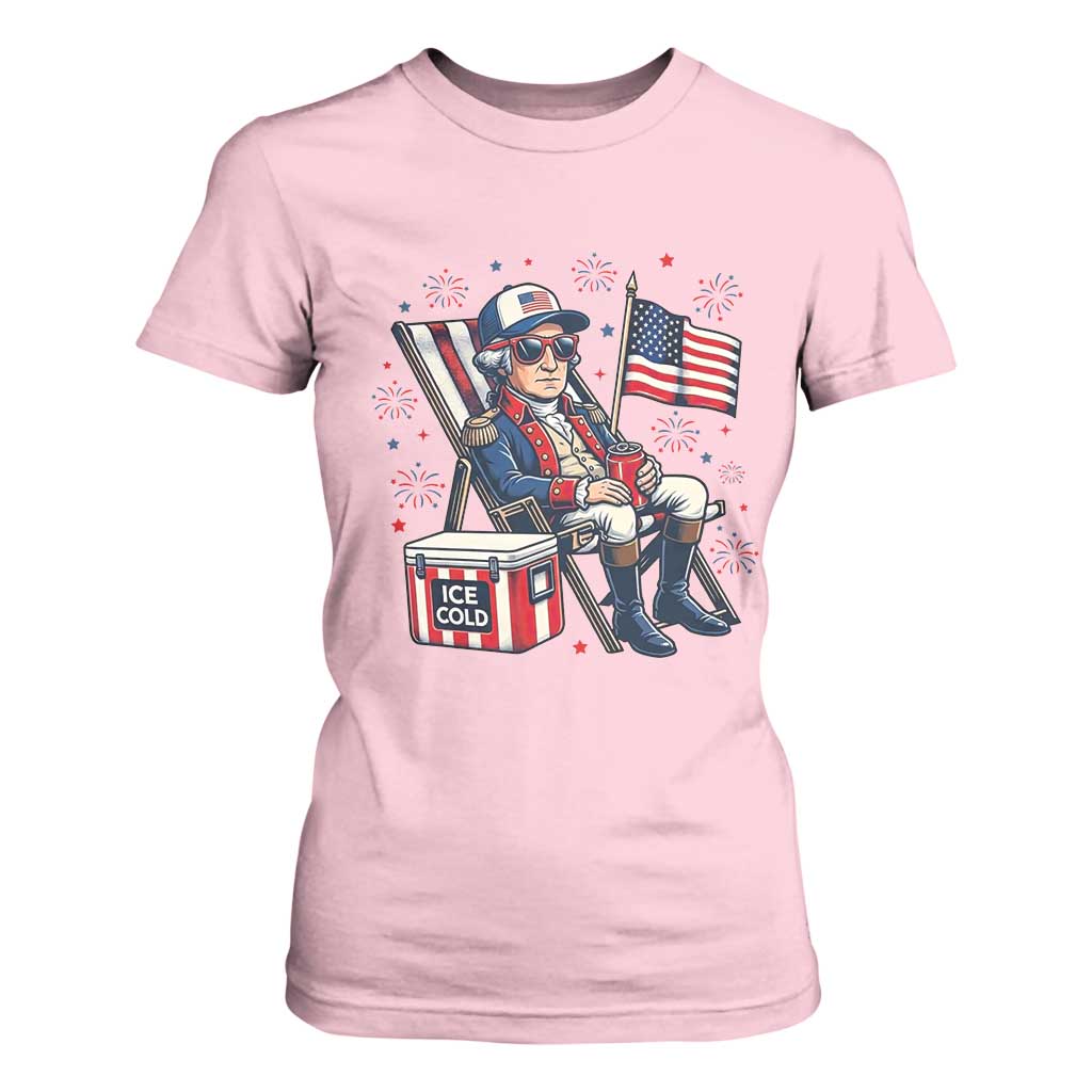 Proud American George Washington Patriotic T Shirt For Women TS12 Light Pink Print Your Wear