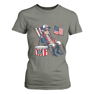 Proud American George Washington Patriotic T Shirt For Women TS12 Military Green Print Your Wear