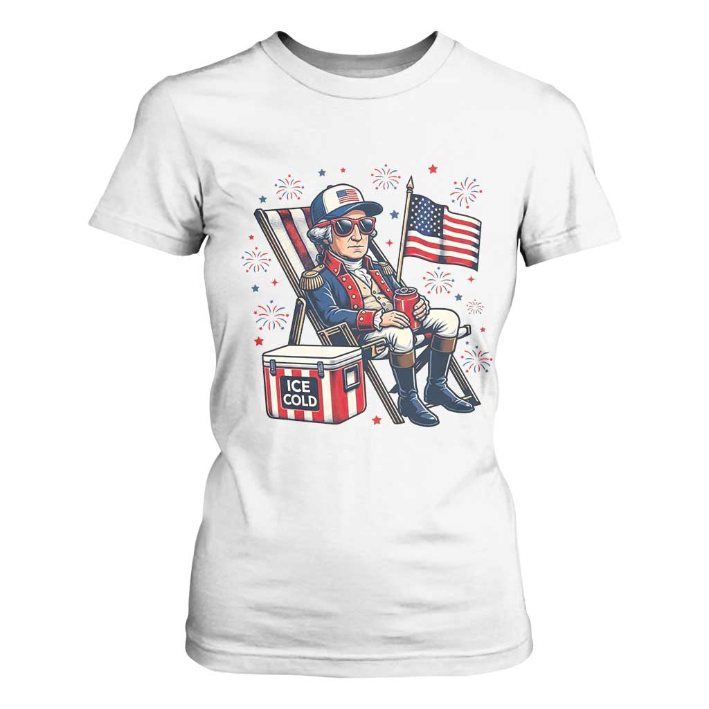 Proud American George Washington Patriotic T Shirt For Women TS12 White Print Your Wear