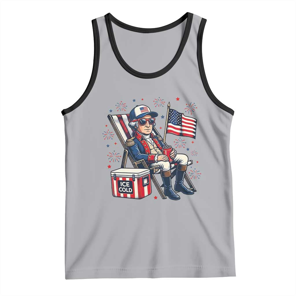 Proud American George Washington Patriotic Tank Top TS12 Athletic Heather Black Print Your Wear