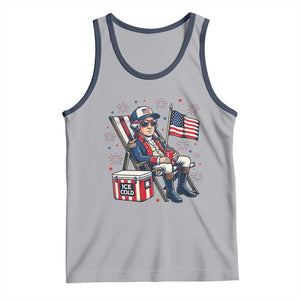 Proud American George Washington Patriotic Tank Top TS12 Athletic Heather Navy Print Your Wear