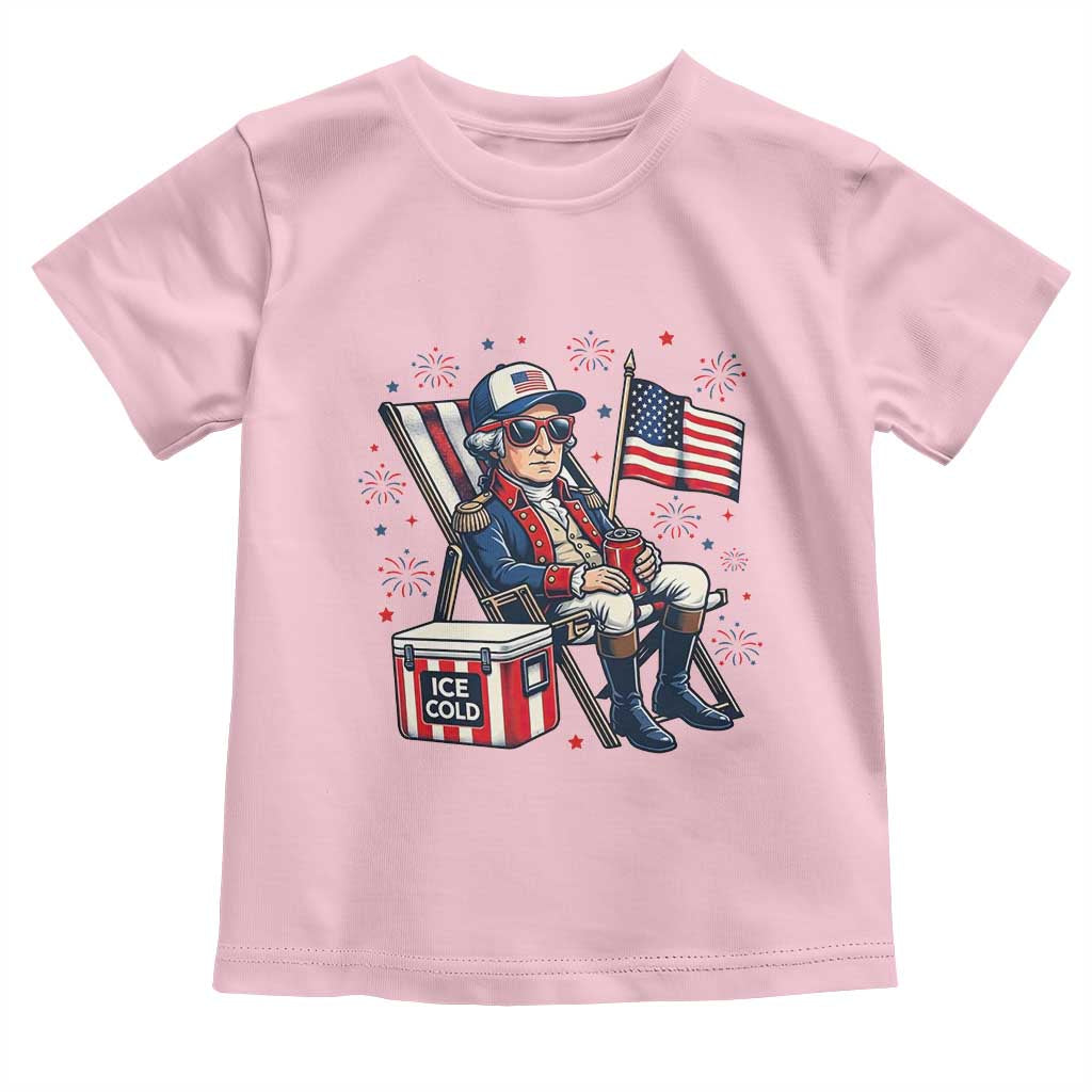 Proud American George Washington Patriotic Toddler T Shirt TS12 Light Pink Print Your Wear