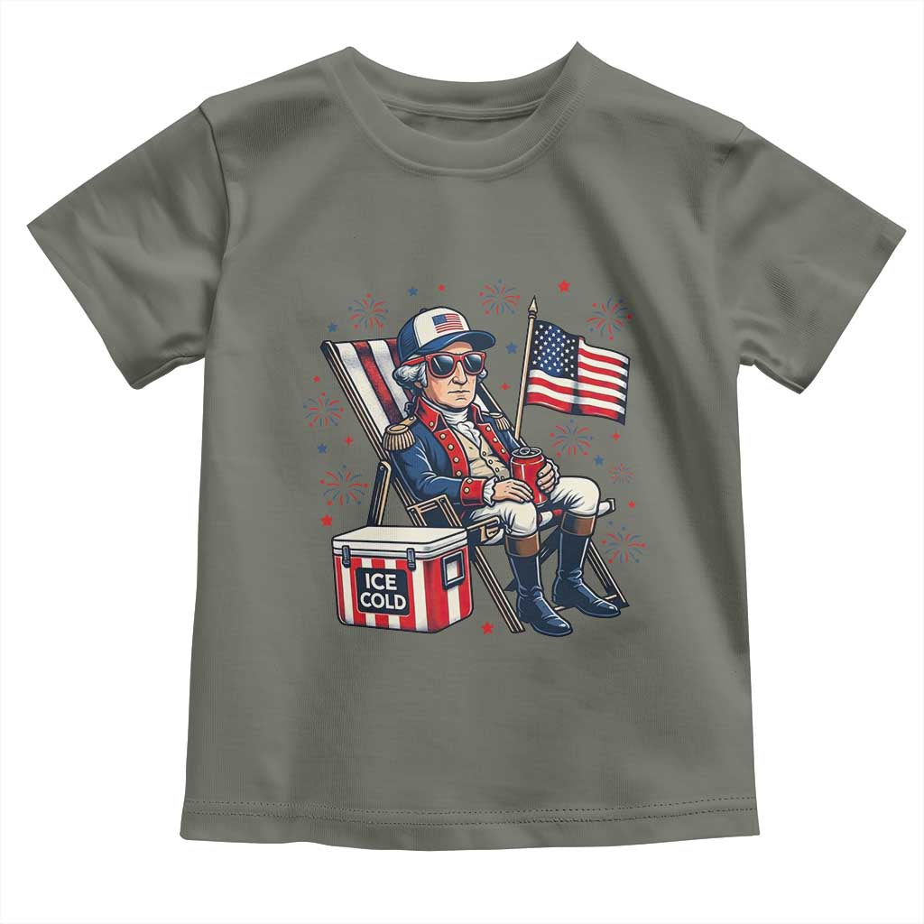 Proud American George Washington Patriotic Toddler T Shirt TS12 Military Green Print Your Wear