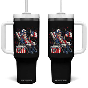Proud American George Washington Patriotic Tumbler With Handle TS12 One Size: 40 oz Black Print Your Wear