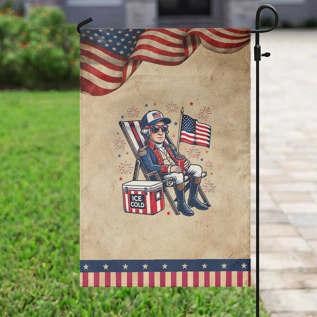 Proud American George Washington Patriotic Garden Flag TS12 Vintage Rustic Tan Navy Print Your Wear