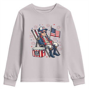 Proud American George Washington Patriotic Youth Sweatshirt TS12 Ice Gray Print Your Wear
