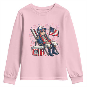 Proud American George Washington Patriotic Youth Sweatshirt TS12 Light Pink Print Your Wear