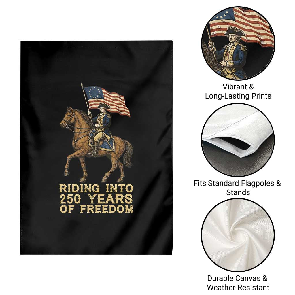 George Washington Garden Flag Riding Into 250 Years Of Freedom TS12 Print Your Wear