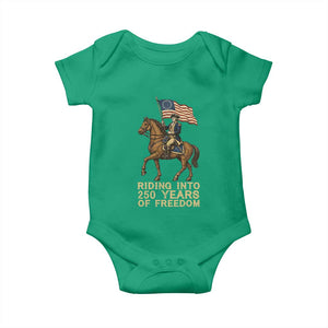 George Washington Baby Onesie Riding Into 250 Years Of Freedom TS12 Irish Green Print Your Wear