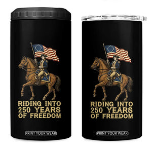 George Washington 4 in 1 Can Cooler Tumbler Riding Into 250 Years Of Freedom TS12 One Size: 16 oz Black Print Your Wear