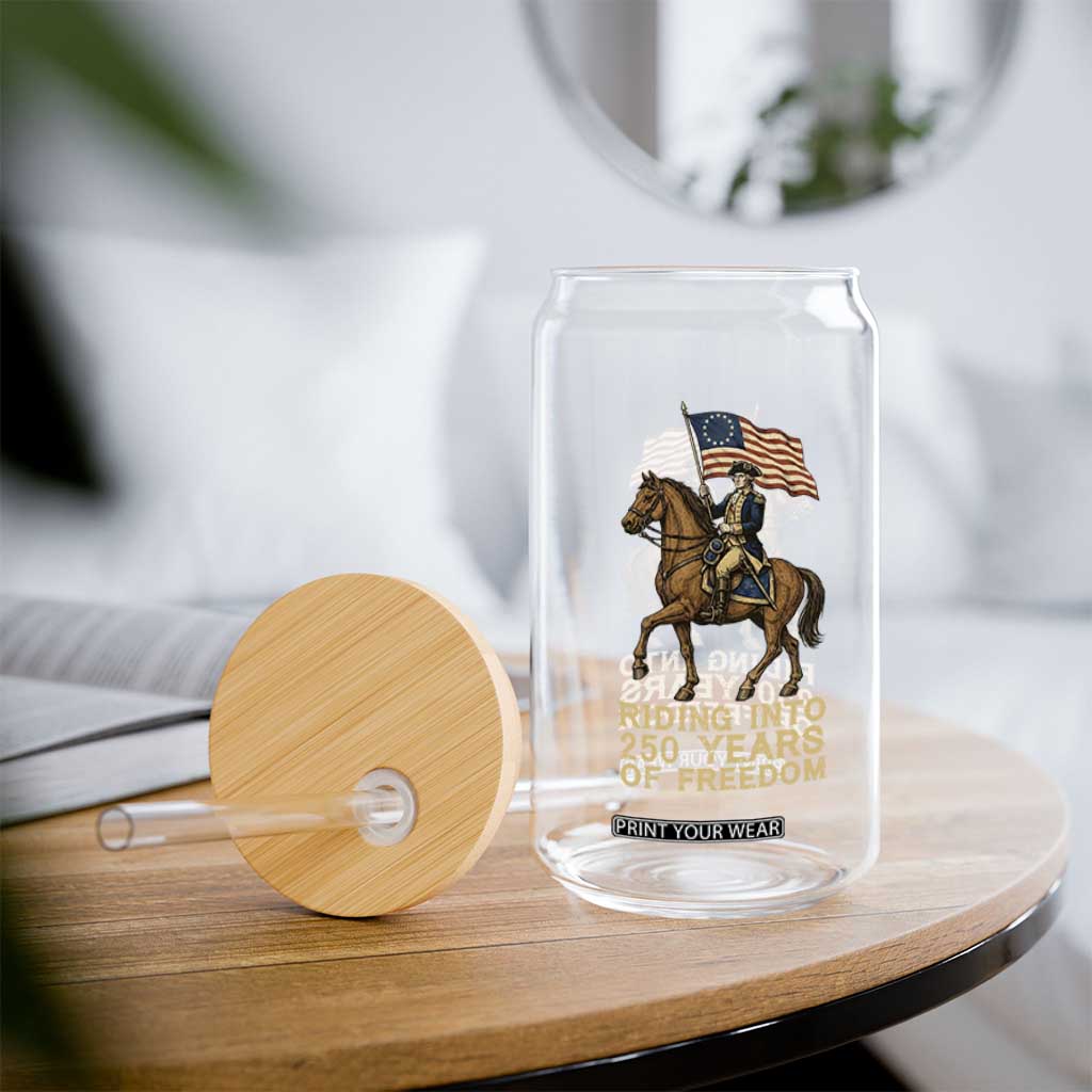 George Washington Glass Can Riding Into 250 Years Of Freedom TS12 Print Your Wear