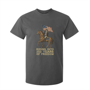 George Washington T Shirt For Kid Riding Into 250 Years Of Freedom TS12 Dark Heather Print Your Wear