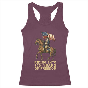 George Washington Racerback Tank Top Riding Into 250 Years Of Freedom TS12 Maroon Print Your Wear