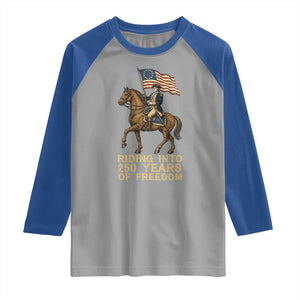 George Washington Raglan Shirt Riding Into 250 Years Of Freedom TS12 Sport Gray Royal Print Your Wear