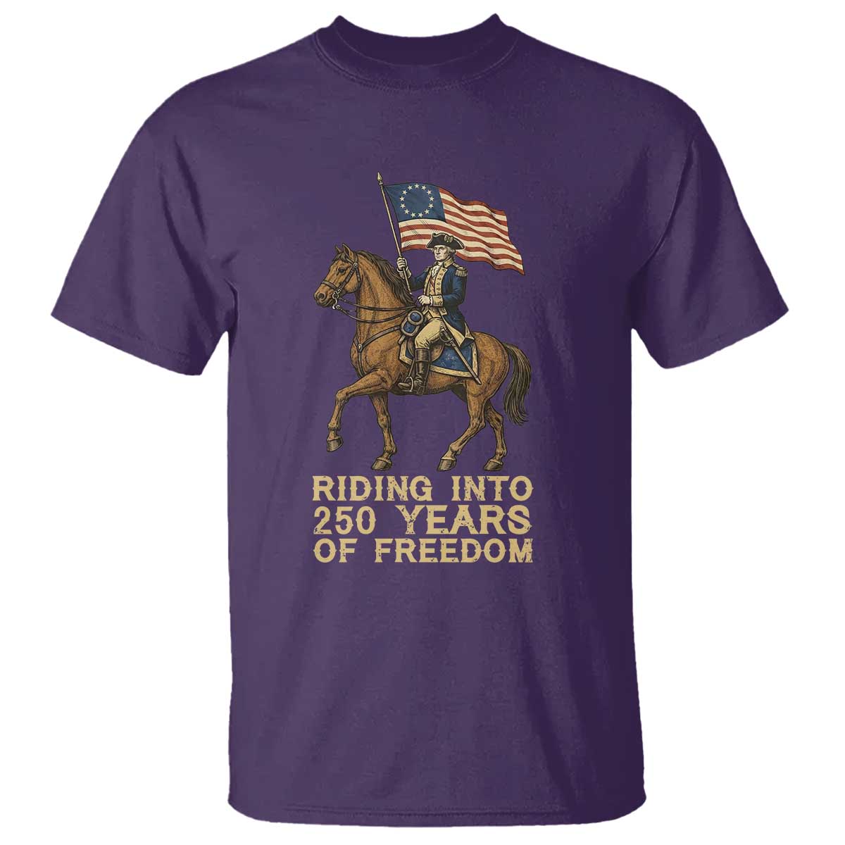 George Washington T Shirt Riding Into 250 Years Of Freedom TS12 Purple Print Your Wear