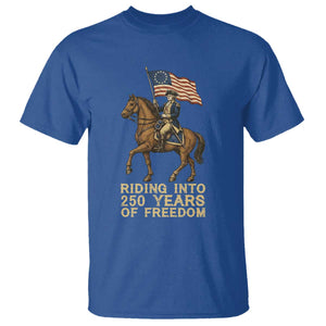 George Washington T Shirt Riding Into 250 Years Of Freedom TS12 Royal Blue Print Your Wear
