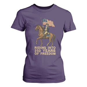 George Washington T Shirt For Women Riding Into 250 Years Of Freedom TS12 Purple Print Your Wear